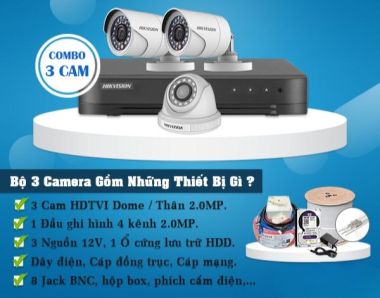 TRỌN BỘ 3 CAMERA HIKVISION 1080P