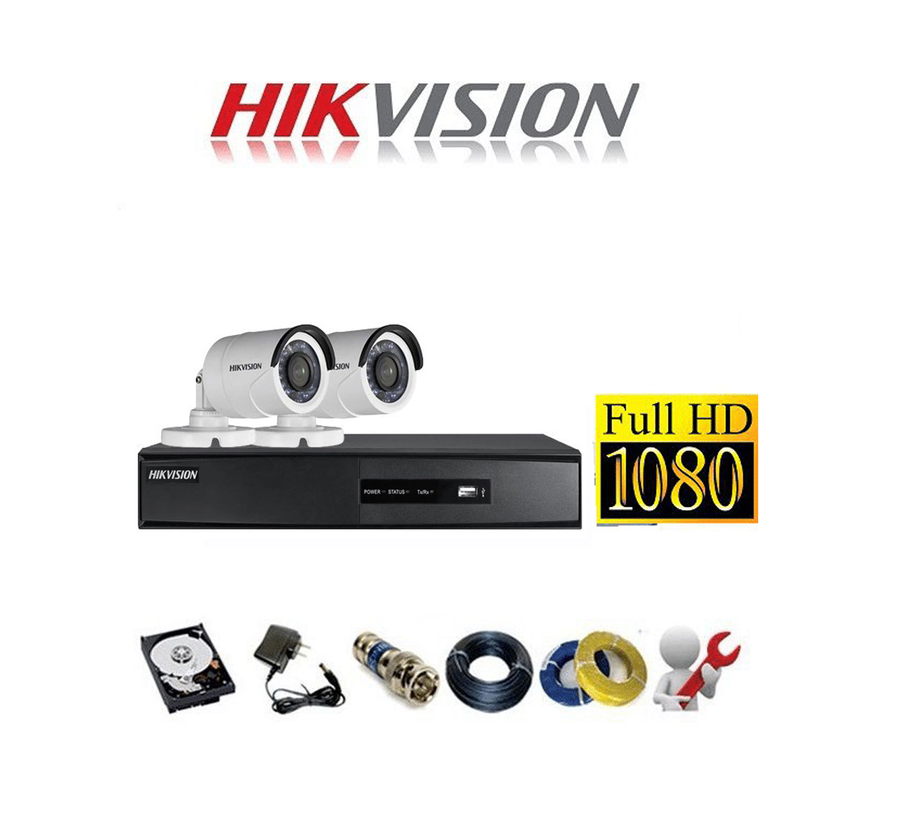 TRỌN BỘ 2 CAMERA HIKVISION HD TVI 1080P(2.0 MP)